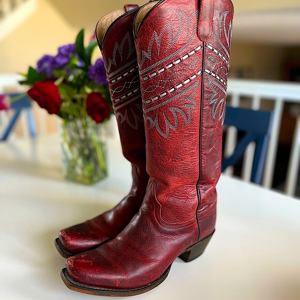 Tony Lama red leather boots